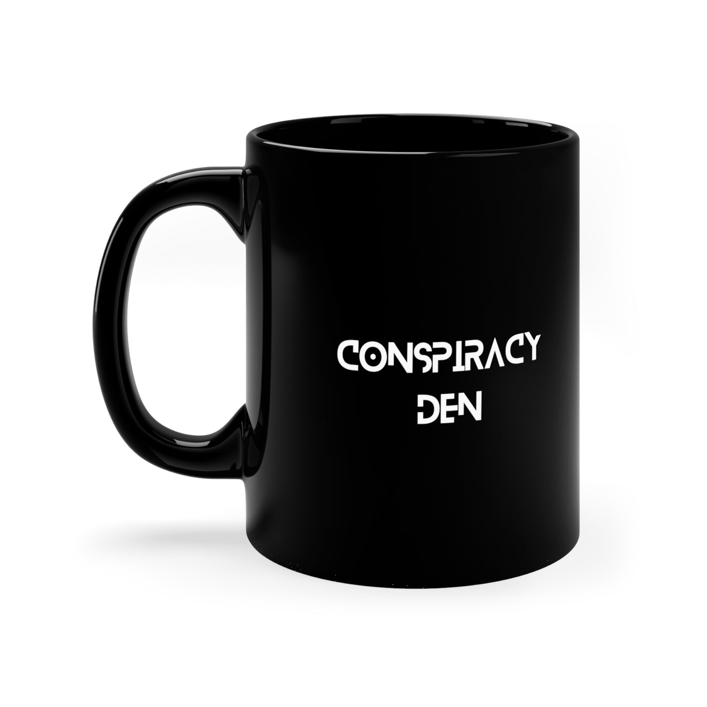Black ALIEN Conspiracy Den Coffee Mug - Perfect for Coffee Lovers, Gift for Conspiracy Theorists, Black Mug, Unique Travel Mug, Halloween Gift