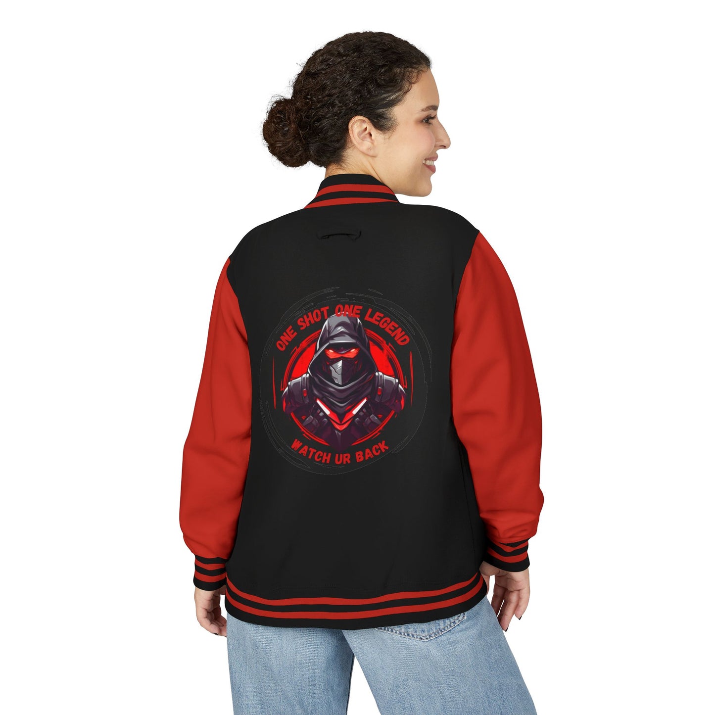 One Shot One Legend Heavyweight Letterman Jacket - One Shot One Legend Design | Gamer Apparel, Varsity Style, Streetwear, Cool Gift, Sportswear