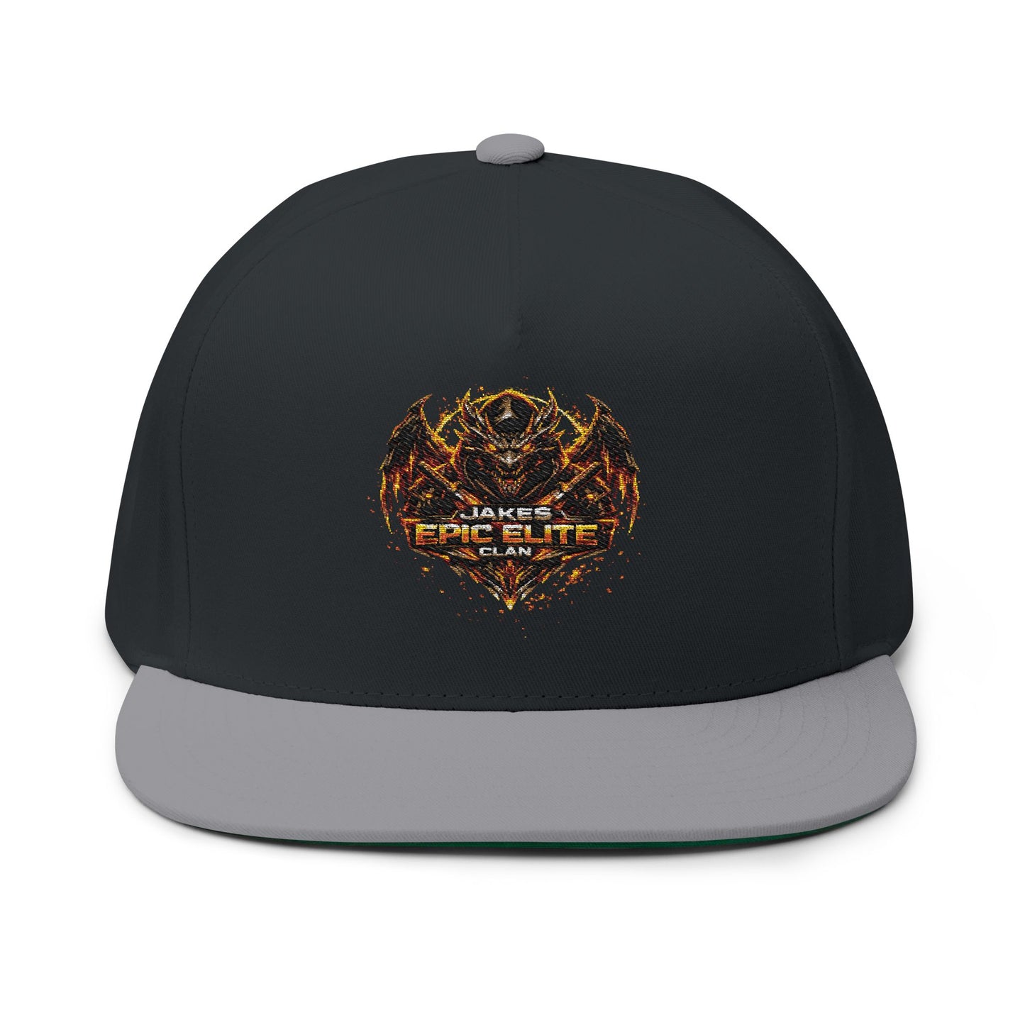 Jakes Epic Elite Clan Embroidered Gamer Crest Flat Bill Cap – 'Game On' Snapback Hat