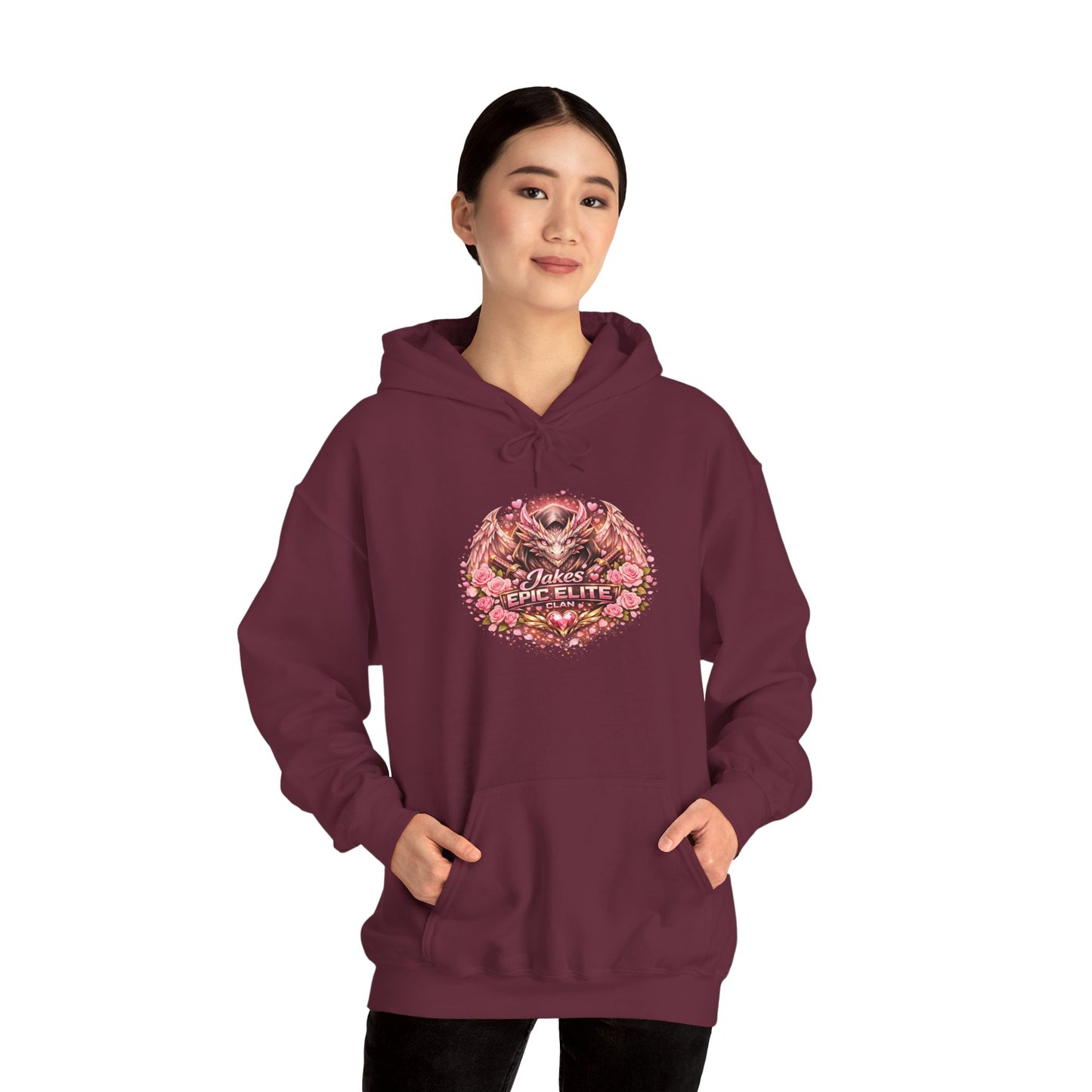 Hoodie — Floral 'Jakes Epic Elite' Heart Graphic Pullover