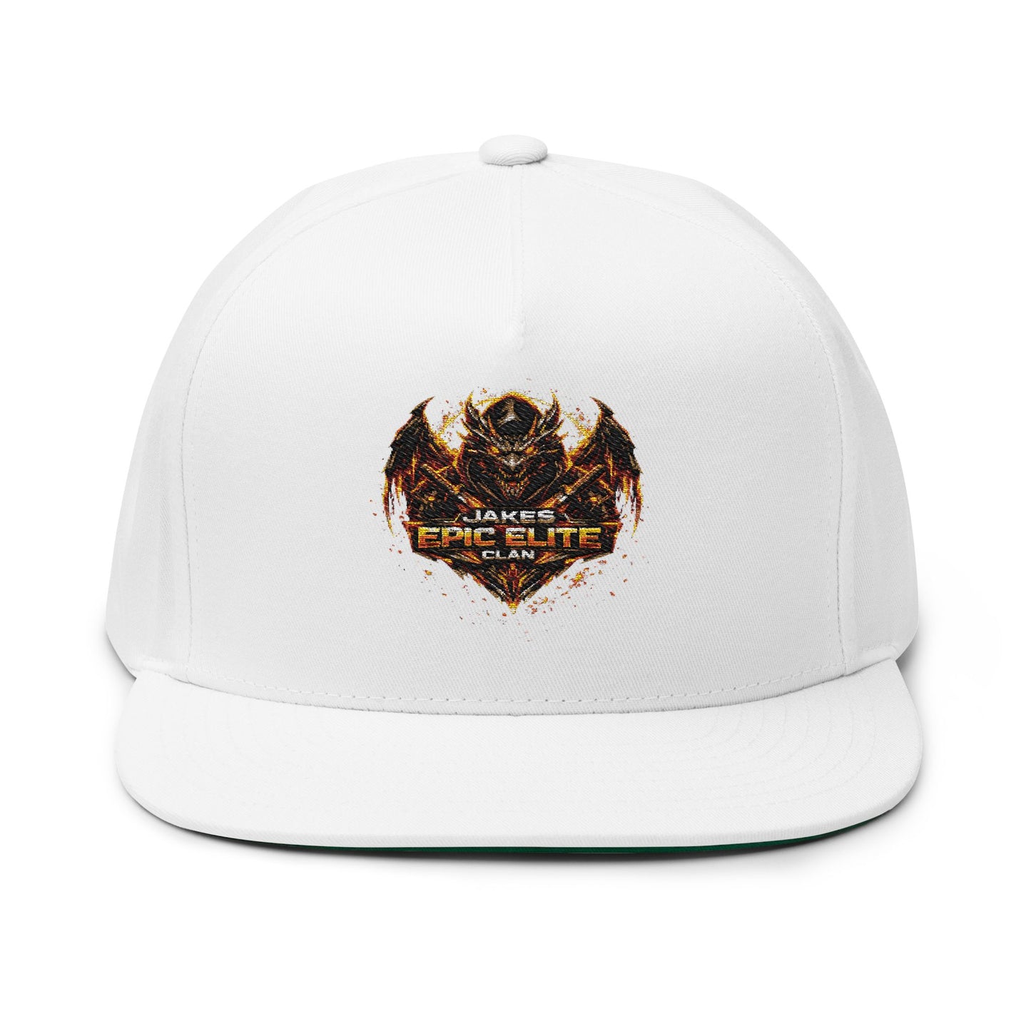 Jakes Epic Elite Clan Embroidered Gamer Crest Flat Bill Cap – 'Game On' Snapback Hat