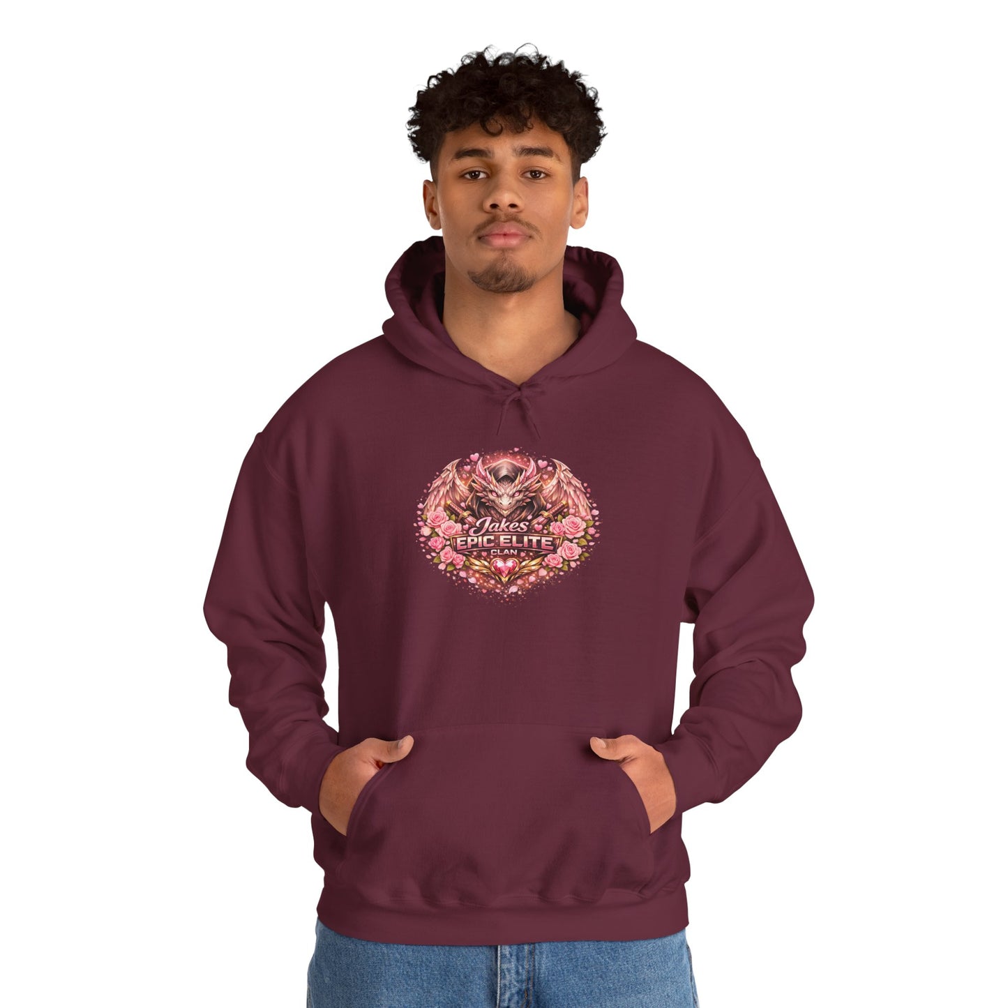 Hoodie — Floral 'Jakes Epic Elite' Heart Graphic Pullover