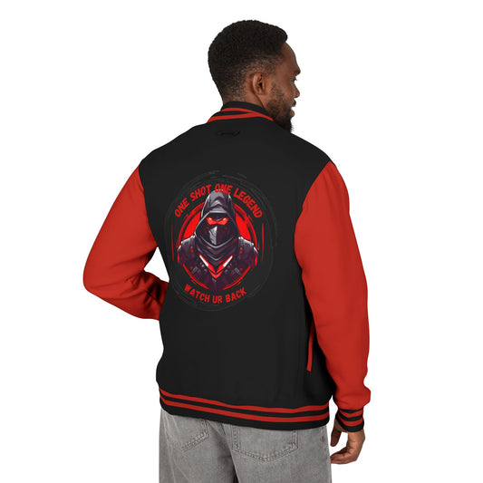 One Shot One Legend Heavyweight Letterman Jacket - One Shot One Legend Design | Gamer Apparel, Varsity Style, Streetwear, Cool Gift, Sportswear