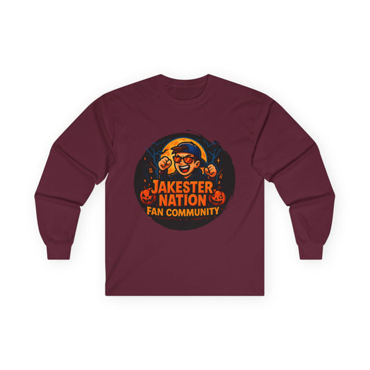 Jakester Nation Long Sleeve Tee, Cozy Fan Apparel, Comfy Halloween Shirt, Great for Gamers, Unique Gift for Friends