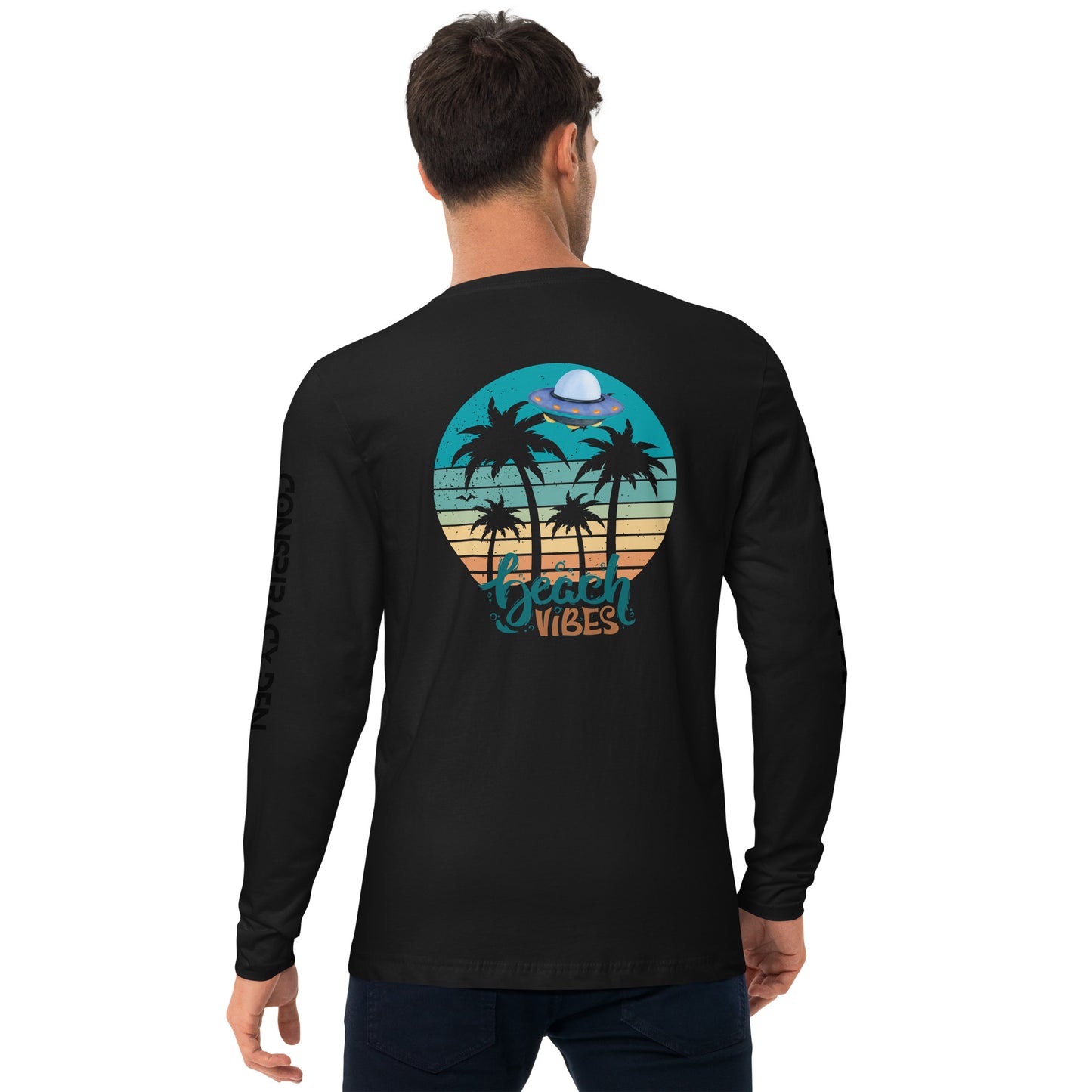 Alien Beach Vibes Long Sleeve Fitted Crew