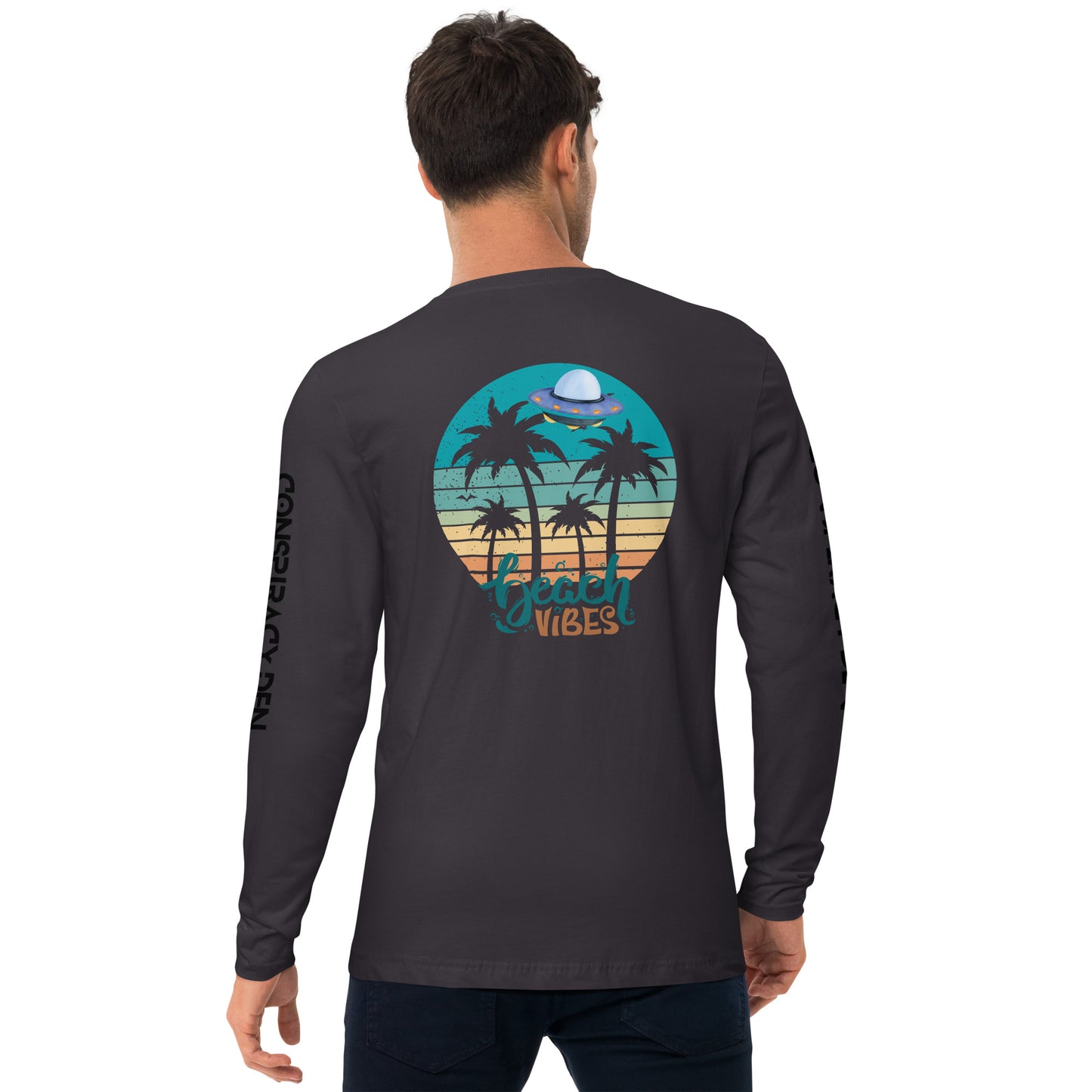 Alien Beach Vibes Long Sleeve Fitted Crew