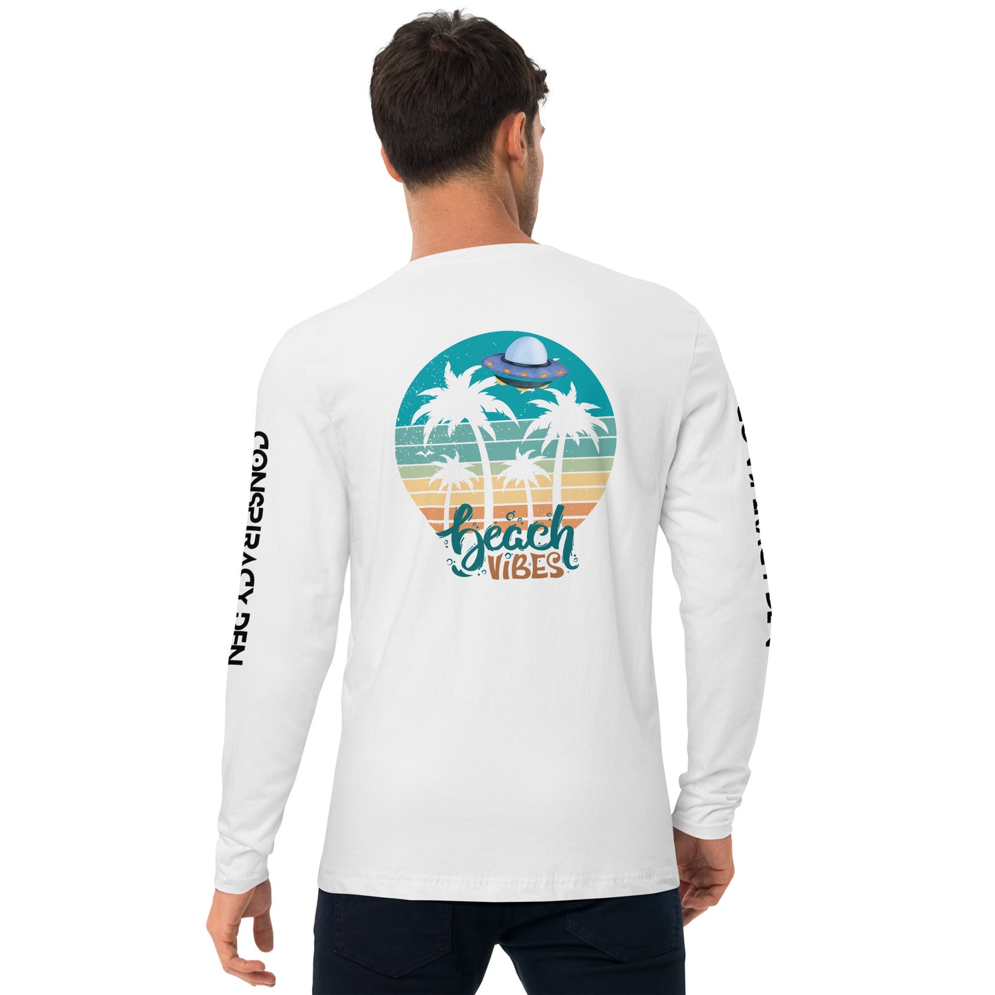 Alien Beach Vibes Long Sleeve Fitted Crew