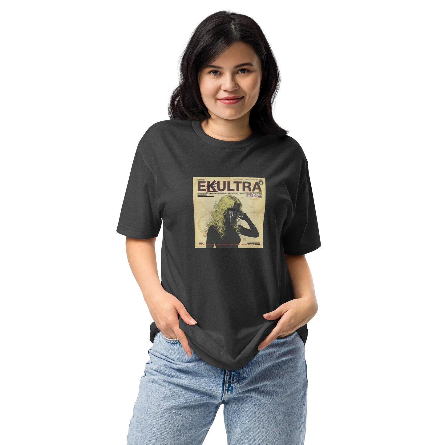 EK Ultra Tear Protocol conspiracy t-shirt — Charcoal front — Conspiracy Den Subproject 142 tee