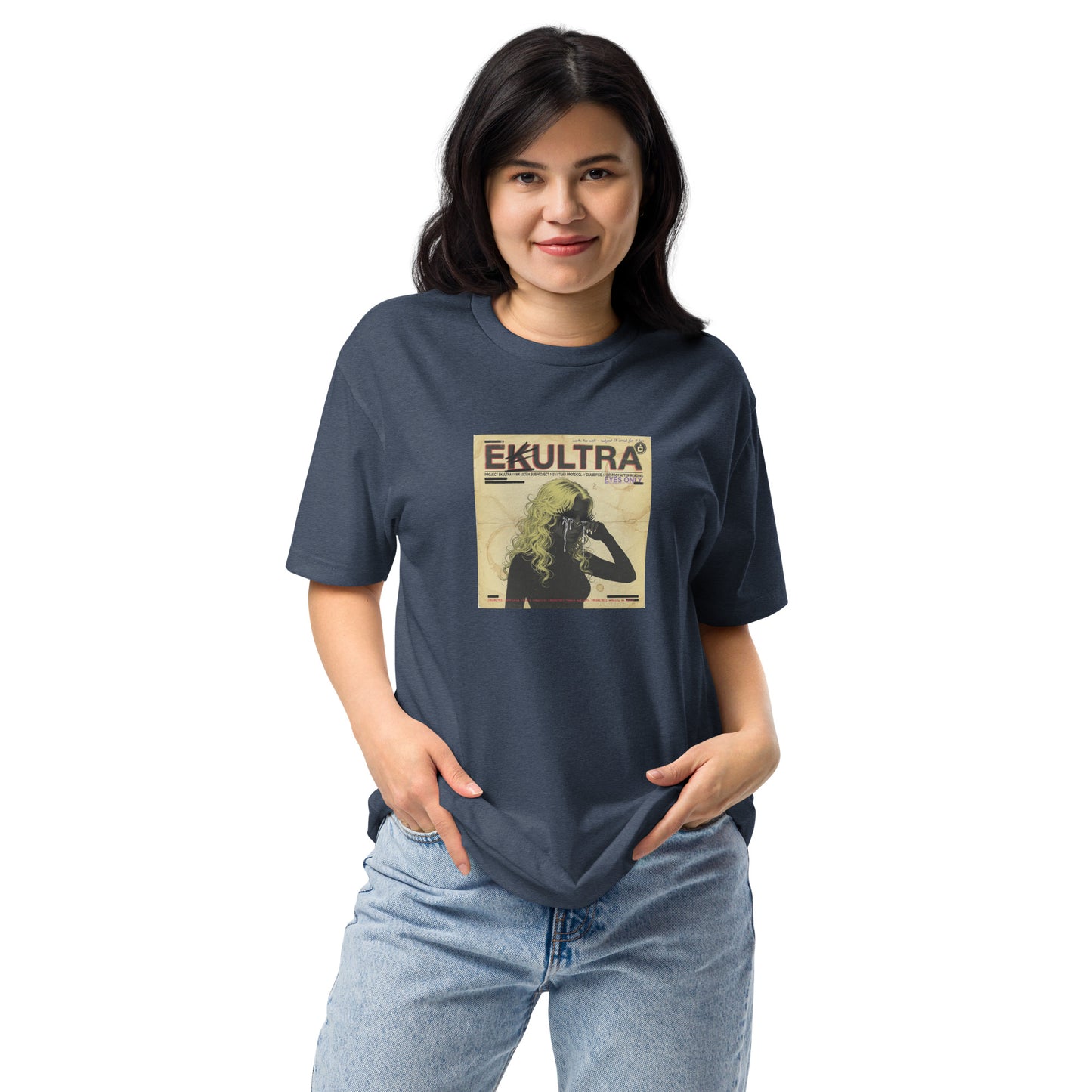 EK Ultra Tear Protocol conspiracy t-shirt — Midnight Navy front — Conspiracy Den Subproject 142 tee