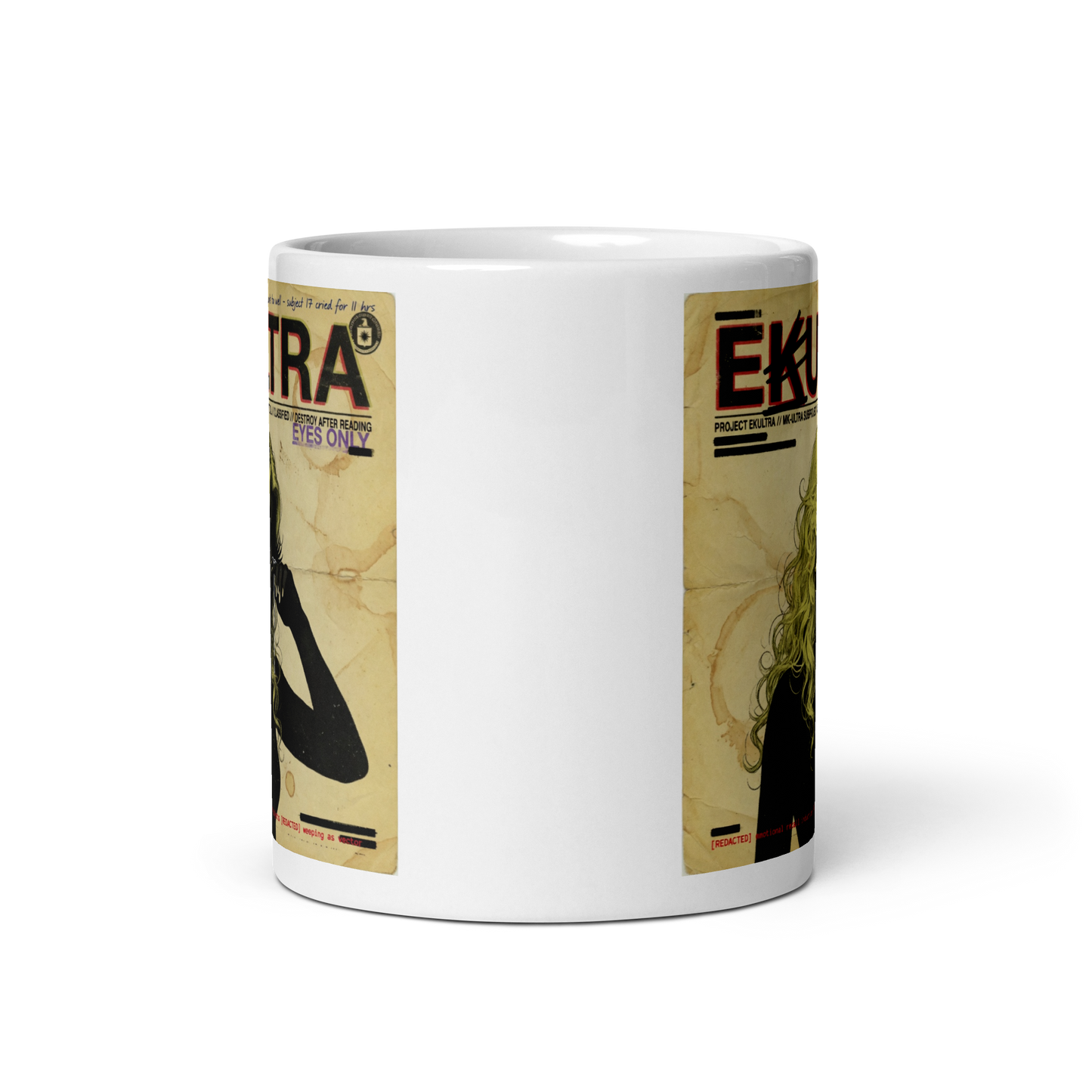 EK Ultra Tear Protocol Mug — Subproject 142 Tear Protocol classified design — 20oz view — Conspiracy Den
